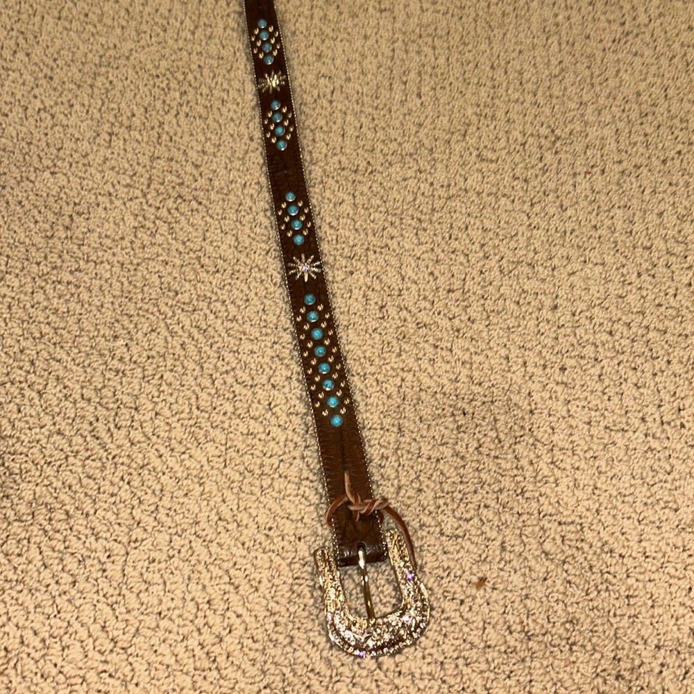 Leather bling belt